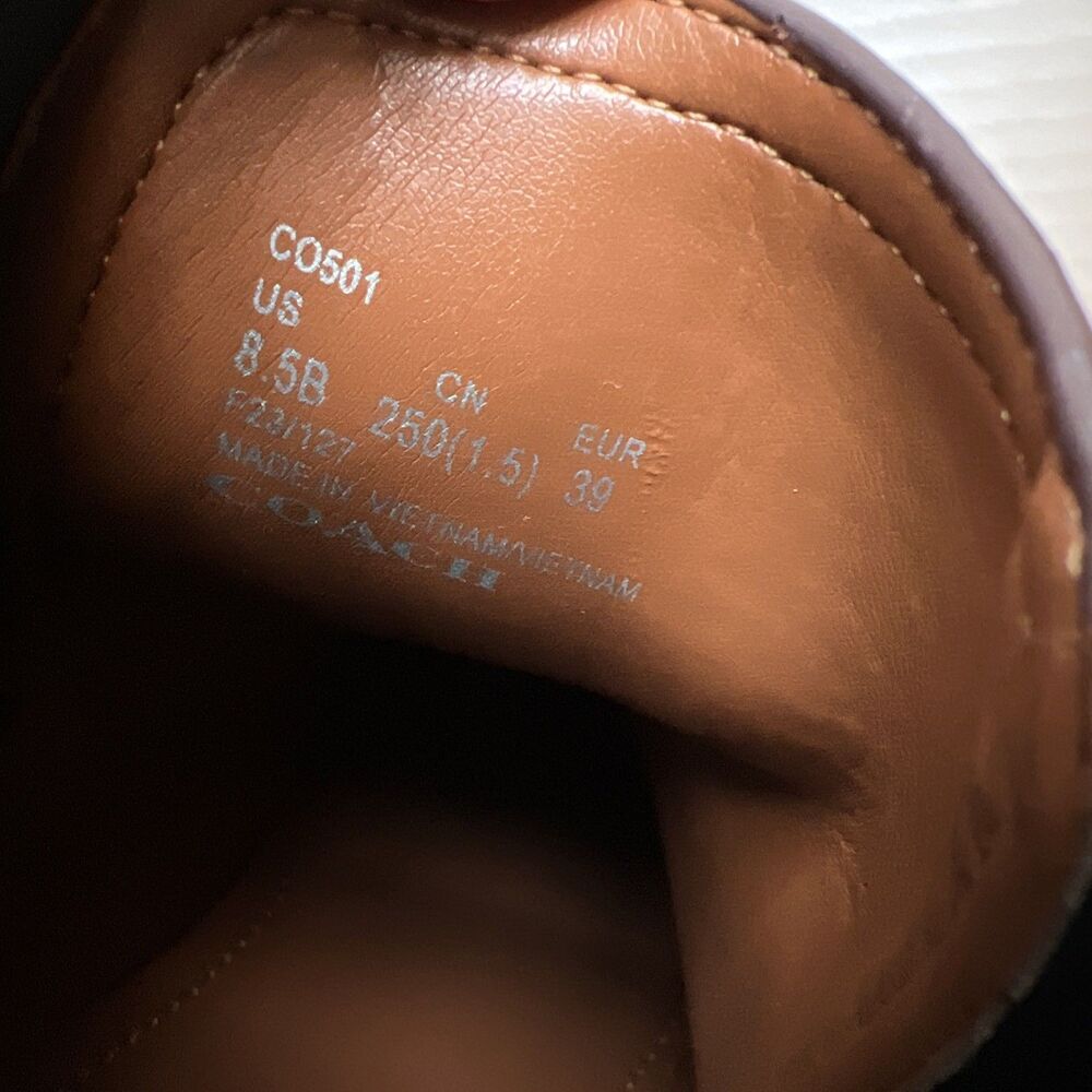 Coach Sz 8.5B Lenora Leather Booti Maple Brown Pull On Chelsea NWB - Picture 8 of 12